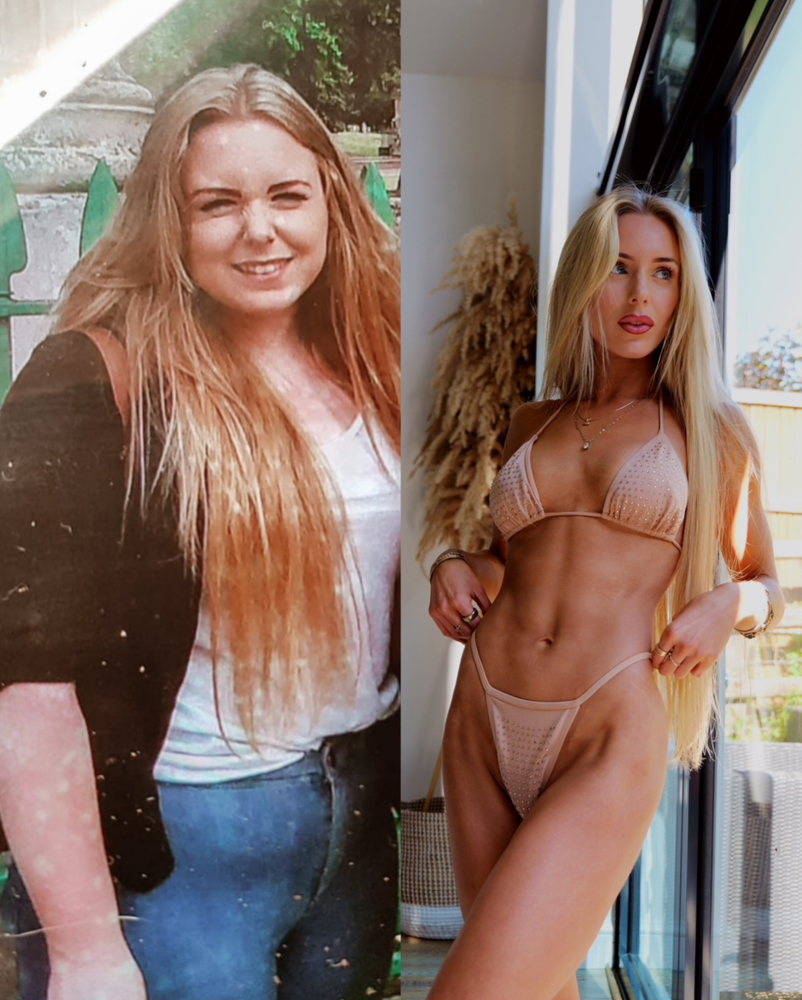 Emma before and after her own transformation